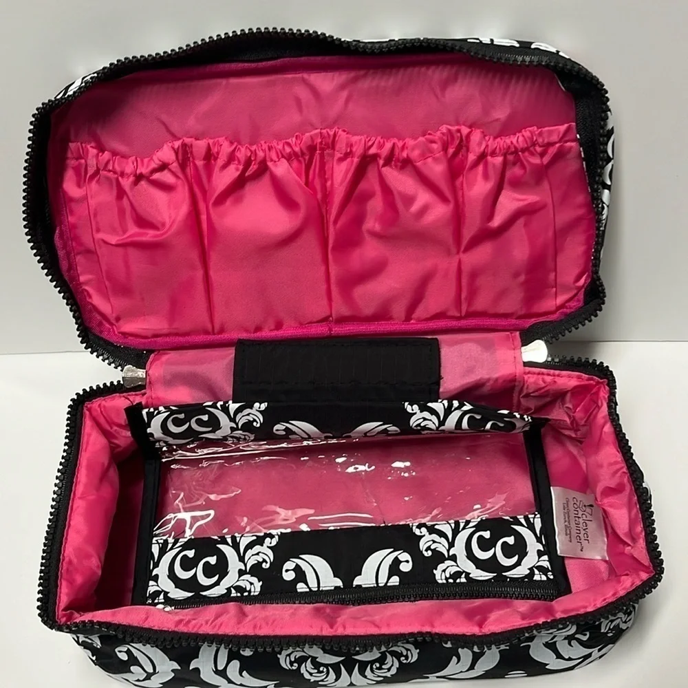 🆕 Travel Pouch For Makeup, Tech, Chargers and Much More Pink Black White